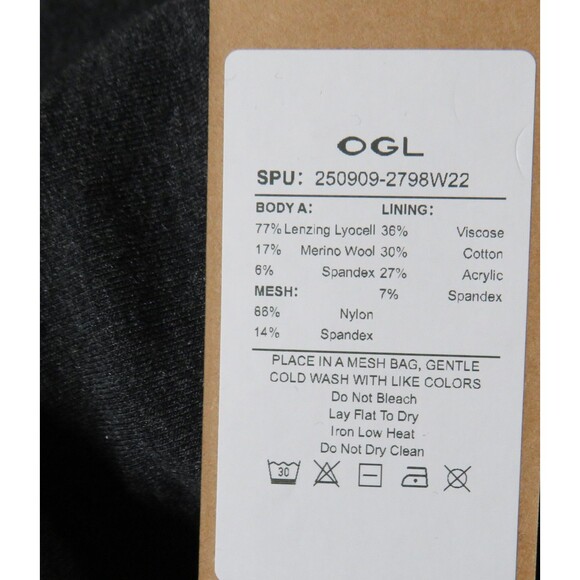 OGL Dark Gray Wool Blend Soft Cozy Boat Neck Long Sleeve Brami Top Size Medium - Picture 10 of 10